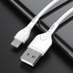Cable de carga y datos USB-A a micro USB, 1 m, 2,4 A, color blanco – foto 6
