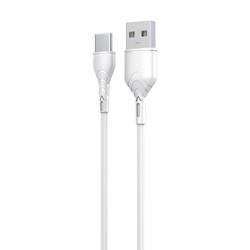 Кабель для зарядки и передачи данных USB-A – USB-C, 1 m, 2,4 A, цвет белый – фото 2