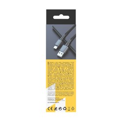 Cabo de carregamento e dados USB-A para USB-C, entrançado, 1 m, 3 A, cor preto – foto 3