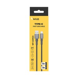 Cable de carga y datos USB-A a USB-C, trenzado, 1 m, 3 A, color negro – foto 5