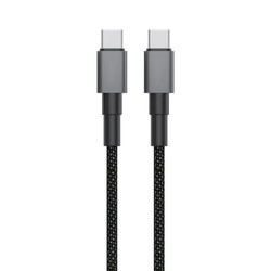 Cavo di ricarica e dati da USB-C a USB-C, intrecciato, 1 m, 60 W, colore nero – foto 2