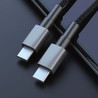 Laad- en datakabel USB-C naar USB-C, gevlochten, 1 m, 60 W, zwart – foto 6
