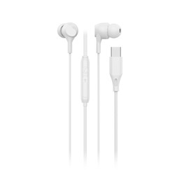 Проводные наушники USB-C EP101 с микрофоном и пультом, цвет белый – фото 2