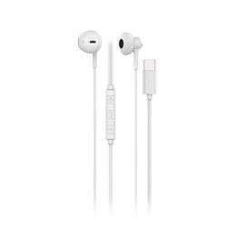 Kabelgebundene USB-C-Kopfhörer EP102 mit Mikrofon und Fernbedienung, weiß – Foto 2