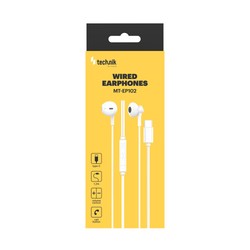 Bedrade USB-C-oortjes EP102 met microfoon en bediening, wit – foto 5