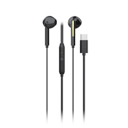 Проводные наушники USB-C EP103 с микрофоном и пультом, цвет чёрный – фото 2