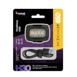 Stirnlampe H30 – 650 lm, aufladbar über USB-C