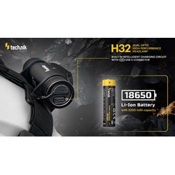 Latarka czołowa H32 – 1000 lm, z akumulatorem 18650 – zdjęcie 12