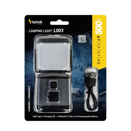Кемпинговый фонарь L003 – 500 lm, с аккумулятором 21700