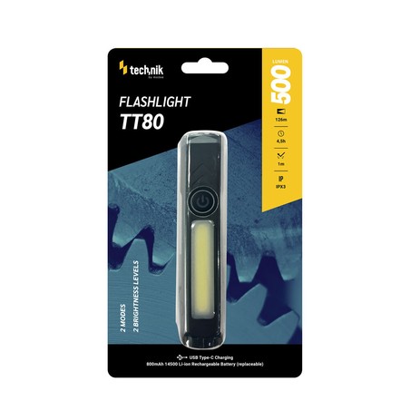 Lanterna TT80 – 500+300 lm, com bateria 14500
