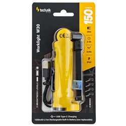 Lanterna de trabalho W30 – 150 lm, recarregável por USB-C