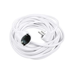 Verlengsnoer 1-voudig, 10 m rubberkabel 3G1,5 mm², wit – Schuko (type F)