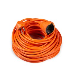 Extensão 1 tomada, cabo de 20 m 3G1,5 mm², cor laranja – Schuko (tipo F)