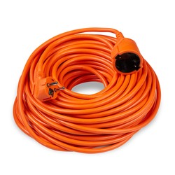 Förlängningssladd 1 uttag, 30 m kabel 3G1,5 mm², orange – Schuko (typ F)