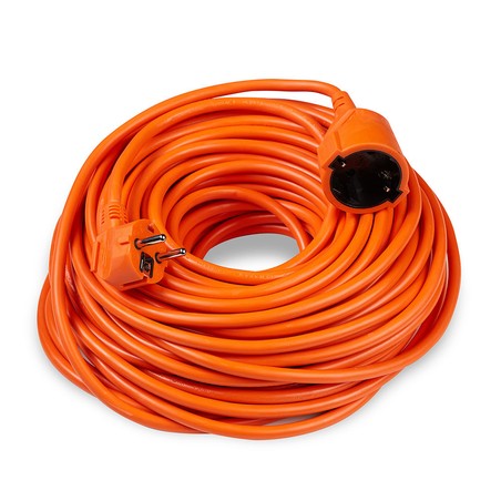 Verlängerungskabel 1-fach, 30 m Kabel 3G1,5 mm², orange – Schuko (Typ F)