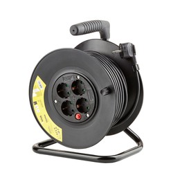 Удлинитель на катушке на 4 розетки, кабель 25 м 3G1,5 mm² – Schuko (тип F)