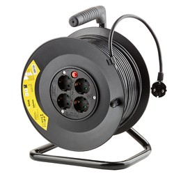 Enrouleur 4 prises, câble 50 m 3G1,5 mm² – Schuko (type F)