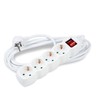 Stekkerdoos 4-voudig, met schakelaar, 5 m kabel, wit – Schuko (type F)