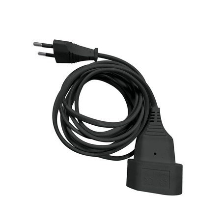 Alargador sin toma de tierra, cable de 5 m 2×0,75 mm², color negro