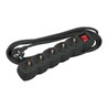 Extensão múltipla 5 tomadas, com interruptor, cabo de 1,5 m, cor preto – Schuko (tipo F)
