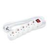 Multiprise 5 prises, avec interrupteur, câble 1,5 m, blanc – Schuko (type F)