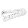 Power strip 6 sockets, 1.5 m cable, white – Schuko (type F)