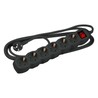 Multiprise 6 prises, avec interrupteur, câble 5 m, noir – Schuko (type F)