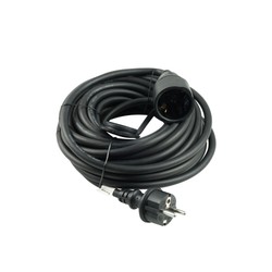 Extensão industrial 1 tomada IP44, cabo de 10 m 3G1,5 mm², cor preto – Schuko (tipo F)