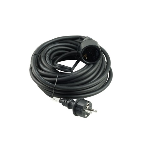 Rallonge industrielle 1 prise IP44, câble 10 m 3G1,5 mm², noir – Schuko (type F)