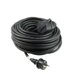 Alargador industrial 1 toma IP44, cable de 20 m 3G2,5 mm² H07RN-F, color negro – Schuko (tipo F)
