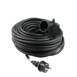 Extensão industrial 1 tomada IP44, cabo de 20 m 3G2,5 mm² H07RN-F, cor preto – Schuko (tipo F) – foto 2