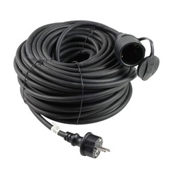 Industrieel verlengsnoer 1-voudig IP44, 30 m kabel 3G2,5 mm² H07RN-F, zwart – Schuko (type F) – foto 2