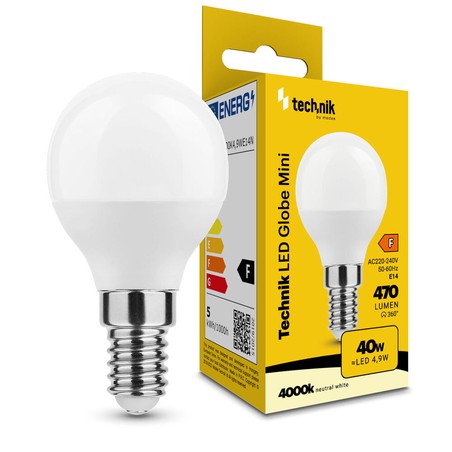 Λαμπτήρας LED σφαιρικός G45 4,9 W E14 4000 K – 470 lm