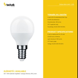 LED bulb golf ball G45 6 W E14 6000 K – 490 lm – photo 3