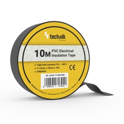 Изолента 18 mm × 10 m, цвет чёрный