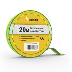 Nastro isolante 18 mm × 20 m, colore giallo-verde