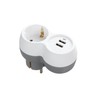 Plug adapter 1 socket + 2 USB-A ports – Schuko (type F)