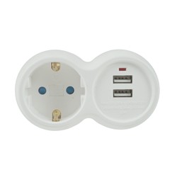 Adattatore presa 1 presa + 2 porte USB-A – Schuko (tipo F) – foto 3