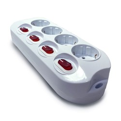 Stekkerdoos 4-voudig, per stopcontact schakelbaar, 1,5 m kabel – Schuko (type F) – foto 3