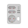 Adapter 3 uttag + 2 USB-C + 2 USB-A, med strömbrytare – Schuko (typ F)