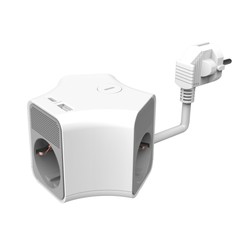 Listwa zasilająca kwadratowa 3 gniazda + USB-A i USB-C, przewód 1,4 m – Schuko (typ F)