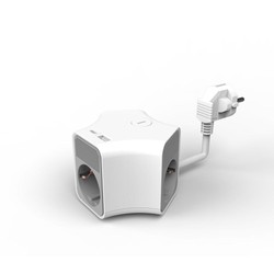 Power strip square 3 sockets + USB-A and USB-C, 1.4 m cable – Schuko (type F) – photo 2