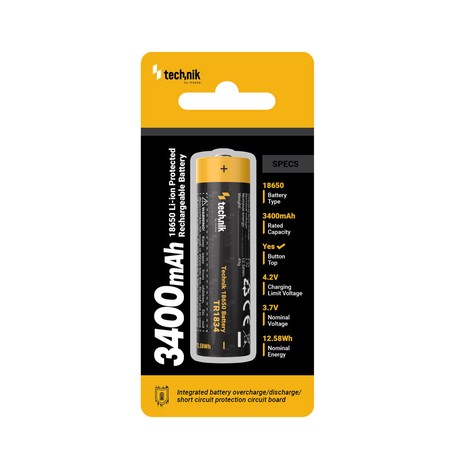 Li-ion rechargeable battery 18650 3.7 V 3400 mAh