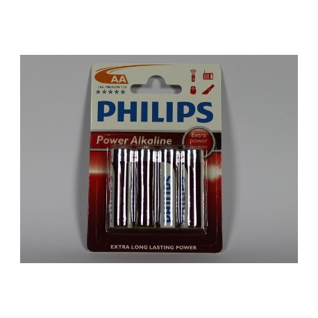 Philips - Pile Alcaline LR6 - AA x 4 1,5V 