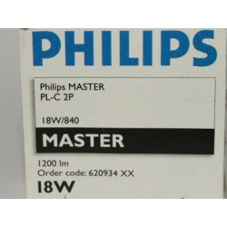 Лампы компактные люминесцентные PHILIPS MASTER PL-C 18W/840/2P
