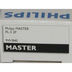 Ampoule fluocompacte PHILIPS MASTER PL-S 9W/840/2P